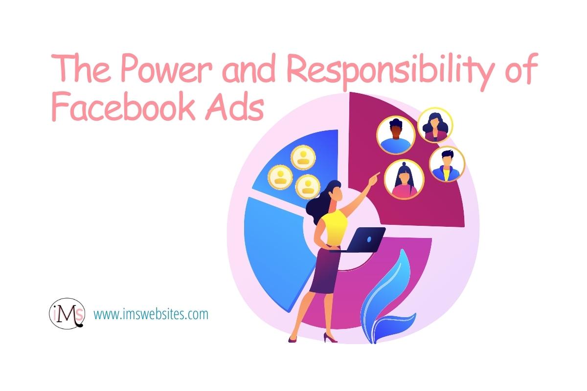 Image of a woman pointing to a Facebook target audience for an ad